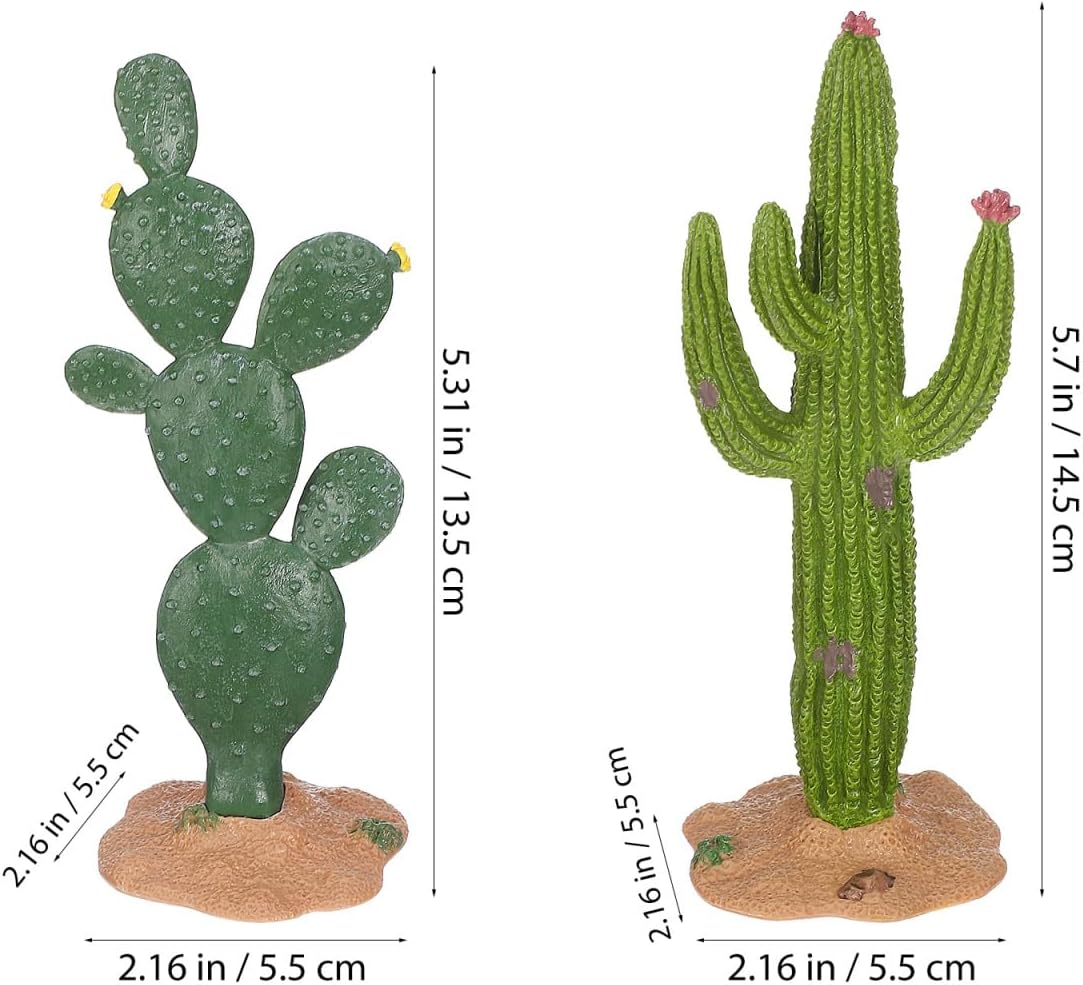 Terrarium Cactus Plants, 2Pcs Reptile Plants Terrarium Decor- 5. 5Inch Simulation Cactus Plant Landscaping Decoration for Tortoise Lizard Gecko Bearded Dragon