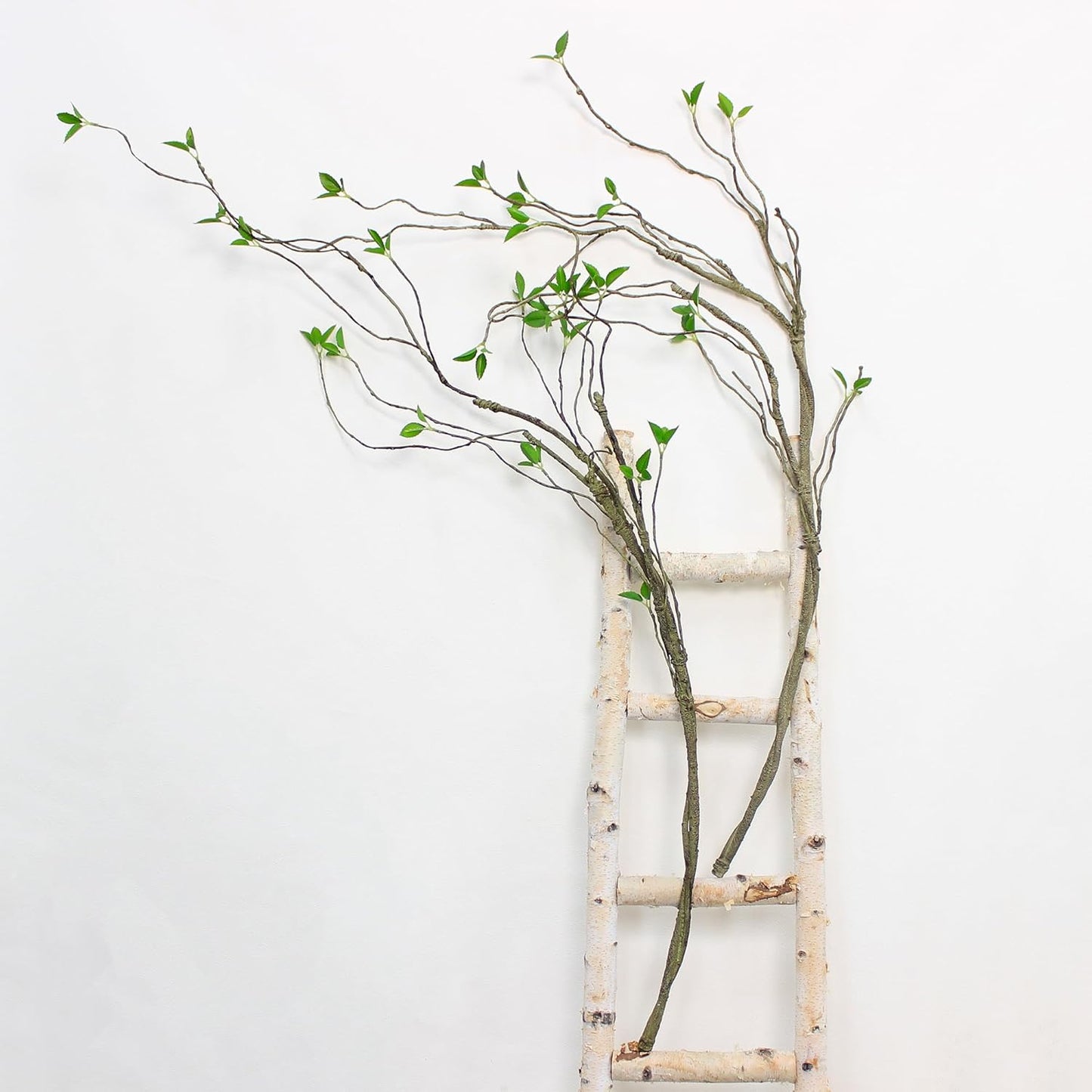 2 pcs 57 inch Bendable Artificial Branches with Green Leaves | Vines Fake Green Plants Minimalist Decoration Wall Mounted Vases Flower Arrangement Rooms Christmas Decoration