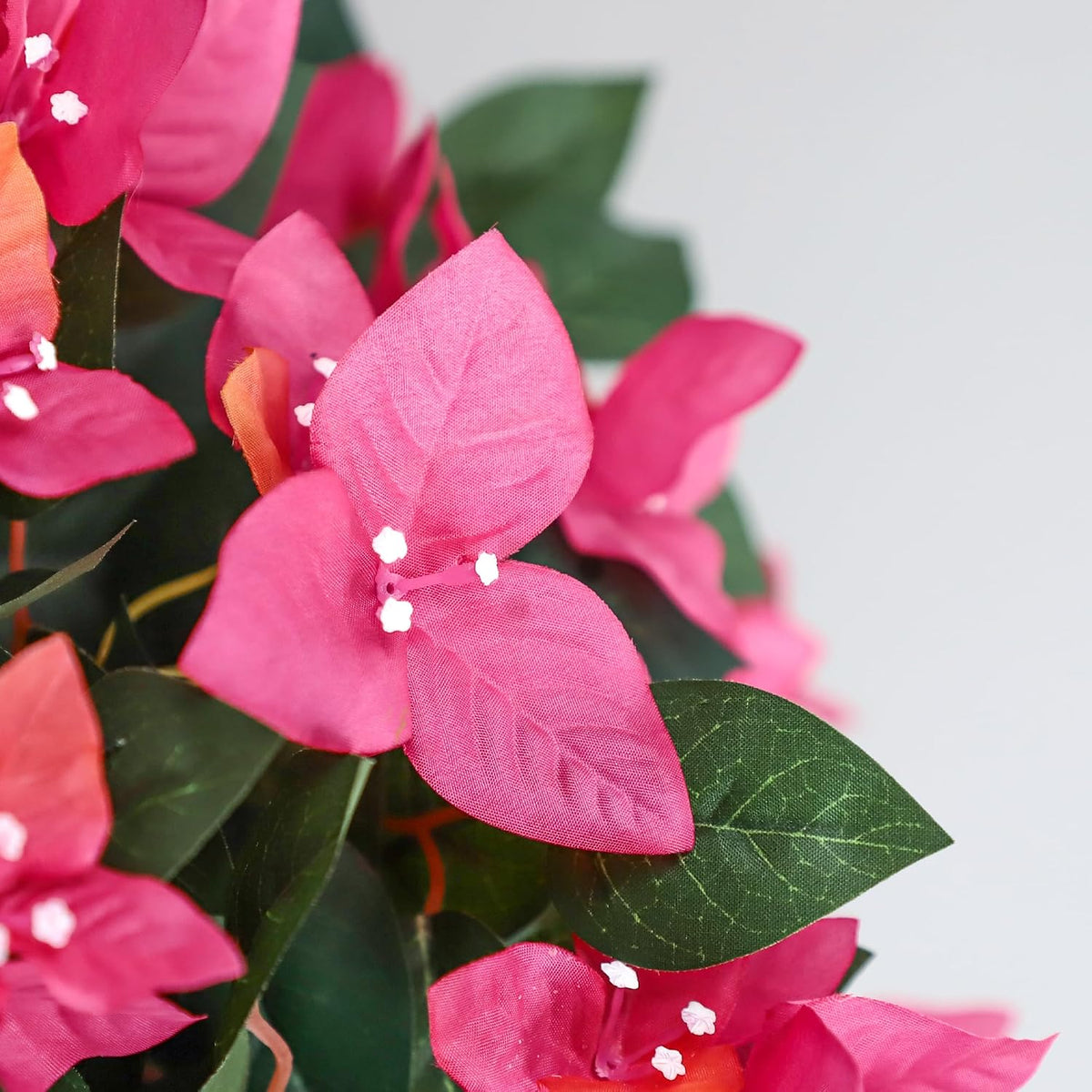 24inch Artificial Bougainvillea Flowers Trees with Ground Spike, Fake Bougainvillea Topiary Ball Tree with Flowers, Faux Azalea Plants for Outdoor Indoor Garden Yard Front Porch Decer (Set of 2)