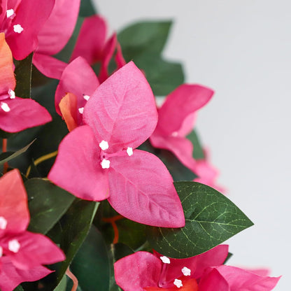 24inch Artificial Bougainvillea Flowers Trees with Ground Spike, Fake Bougainvillea Topiary Ball Tree with Flowers, Faux Azalea Plants for Outdoor Indoor Garden Yard Front Porch Decer (Set of 2)