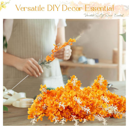 Thiccywoov 12 Pcs Delphinium Artificial Flowers, 33.5'' Long Stem Lifelike Faux Silk Flower Fake Look Real Bouquet for Tall Vase DIY Wedding Party Home Kitchen Arrangement Decor(White)