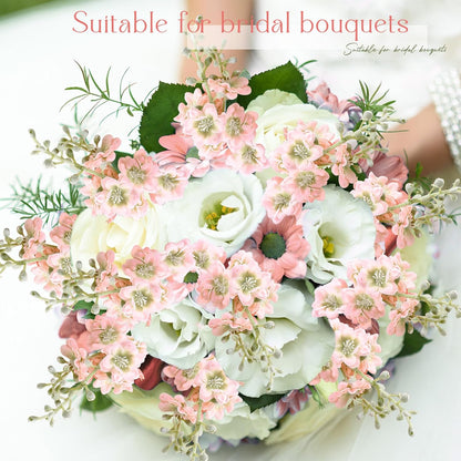 Thiccywoov 12 Pcs Delphinium Artificial Flowers, 33.5'' Long Stem Lifelike Faux Silk Flower Fake Look Real Bouquet for Tall Vase DIY Wedding Party Home Kitchen Arrangement Decor(White)