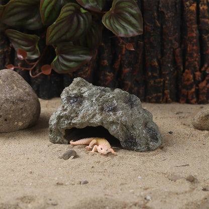 Resin Leopard Gecko Hide, True to Nature Reptile Rock for Bearded Dragon Hideout Snake Hides for Ball Pythons, Tortoise House Terrarium DÉCor - Small