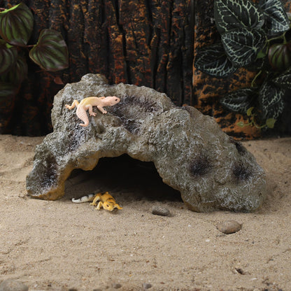 Resin Leopard Gecko Hide, True to Nature Reptile Rock for Bearded Dragon Hideout Snake Hides for Ball Pythons, Tortoise House Terrarium DÉCor - Small
