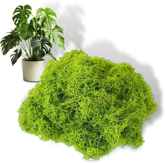 Fake Moss for Potted Plants Indoor, 7.05OZ Green Moss for Crafts - Realistic Faux Moss Decor for DIY, Terrariums, Fairy Gardens & Table Centerpieces - Craft Moss for Home Decor
