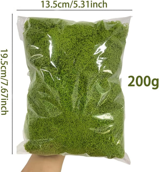 Fake Moss for Potted Plants Indoor, 7.05OZ Green Moss for Crafts - Realistic Faux Moss Decor for DIY, Terrariums, Fairy Gardens & Table Centerpieces - Craft Moss for Home Decor