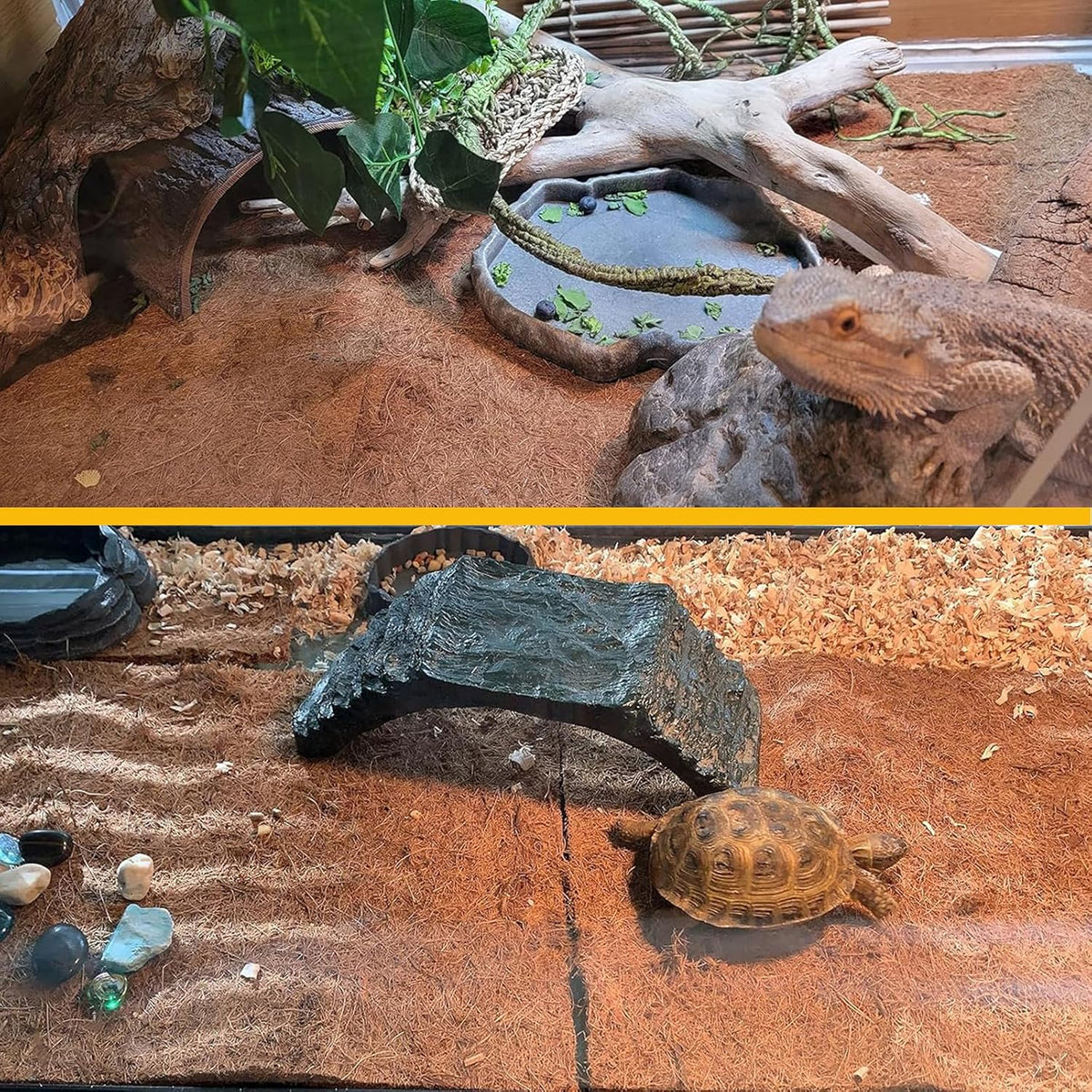 Reptile Carpet Coconut Fiber Mat,Lizard Terrarium Substrate Liner Gecko Tank Flooring Bearded Dragon Tank Accessories Bedding for Snakes Chameleons Tortoises