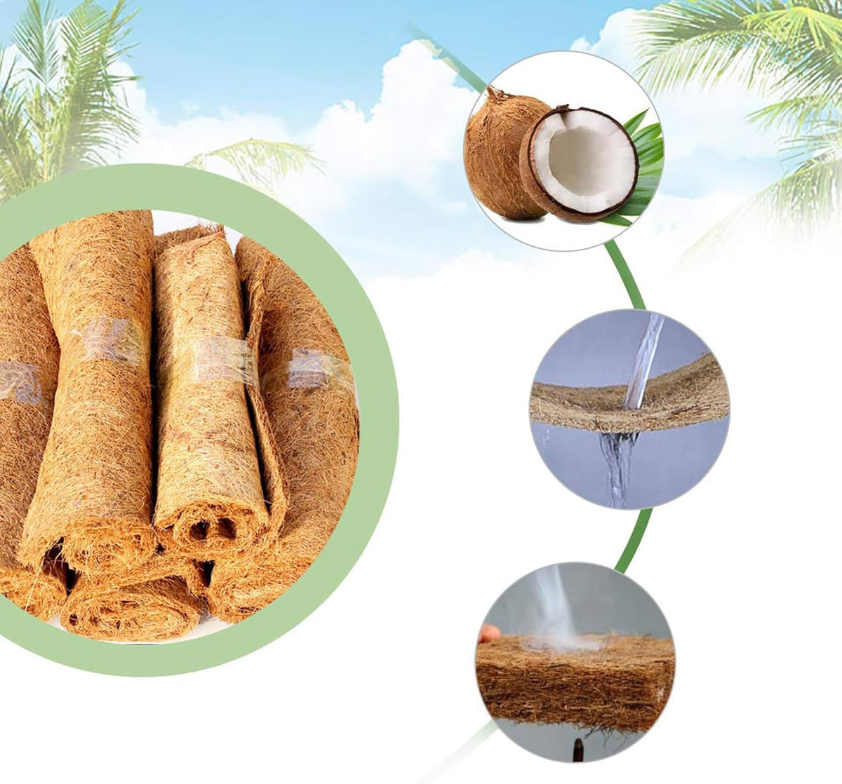 Reptile Carpet Coconut Fiber Mat,Lizard Terrarium Substrate Liner Gecko Tank Flooring Bearded Dragon Tank Accessories Bedding for Snakes Chameleons Tortoises