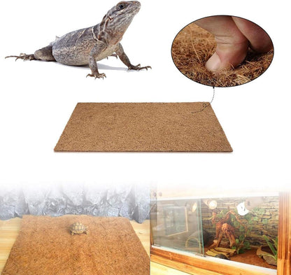 Reptile Carpet Coconut Fiber Mat,Lizard Terrarium Substrate Liner Gecko Tank Flooring Bearded Dragon Tank Accessories Bedding for Snakes Chameleons Tortoises