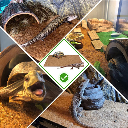 Reptile Carpet Coconut Fiber Mat,Lizard Terrarium Substrate Liner Gecko Tank Flooring Bearded Dragon Tank Accessories Bedding for Snakes Chameleons Tortoises