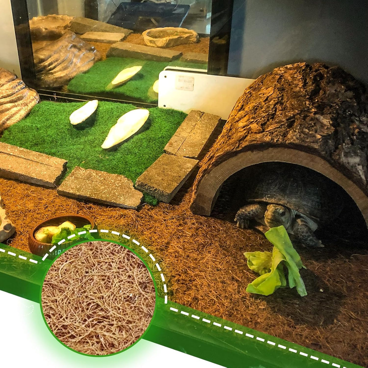 Reptile Carpet Coconut Fiber Mat,Lizard Terrarium Substrate Liner Gecko Tank Flooring Bearded Dragon Tank Accessories Bedding for Snakes Chameleons Tortoises