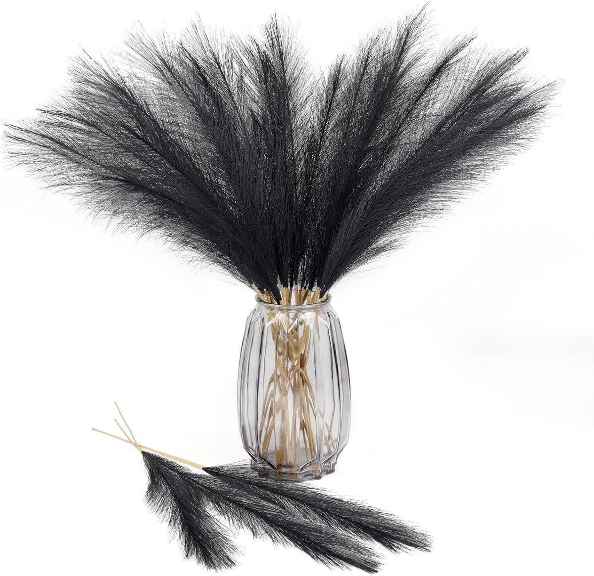 Pampas Grass Decor,21" Artificial Pompous Grass Bulk,Small Vase Filler Pompas Grass for Home Wedding Living Room Wall Party Decoration (Beige,Light Brown, 21 Inch)