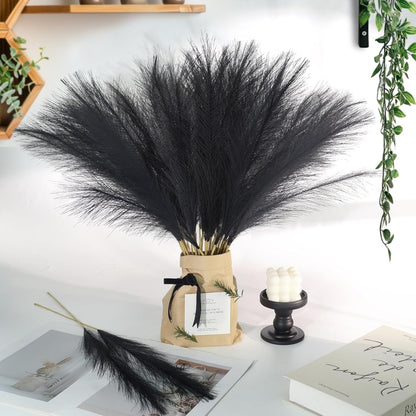 Pampas Grass Decor,21" Artificial Pompous Grass Bulk,Small Vase Filler Pompas Grass for Home Wedding Living Room Wall Party Decoration (Beige,Light Brown, 21 Inch)