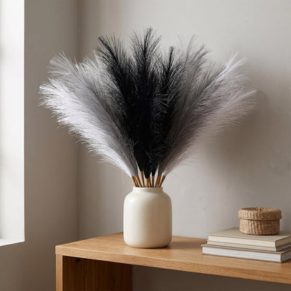 Pampas Grass Decor,21" Artificial Pompous Grass Bulk,Small Vase Filler Pompas Grass for Home Wedding Living Room Wall Party Decoration (Beige,Light Brown, 21 Inch)