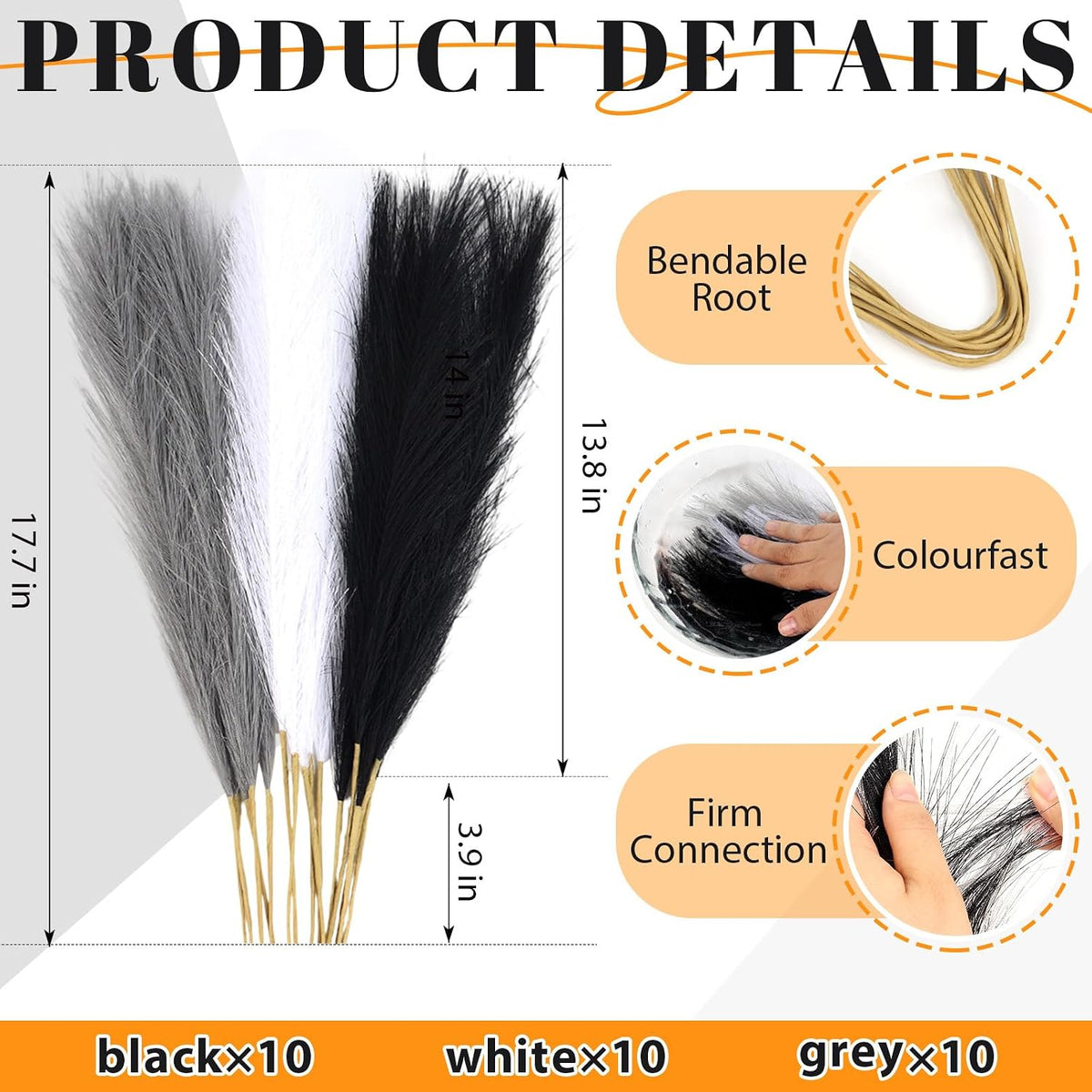 Pampas Grass Decor,21" Artificial Pompous Grass Bulk,Small Vase Filler Pompas Grass for Home Wedding Living Room Wall Party Decoration (Beige,Light Brown, 21 Inch)