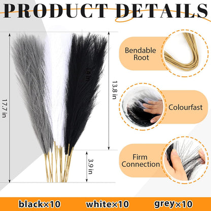 Pampas Grass Decor,21" Artificial Pompous Grass Bulk,Small Vase Filler Pompas Grass for Home Wedding Living Room Wall Party Decoration (Beige,Light Brown, 21 Inch)