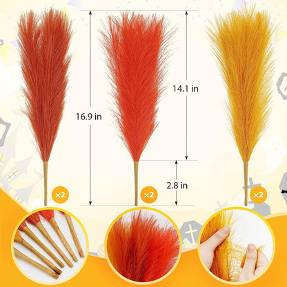 Pampas Grass Decor,21" Artificial Pompous Grass Bulk,Small Vase Filler Pompas Grass for Home Wedding Living Room Wall Party Decoration (Beige,Light Brown, 21 Inch)