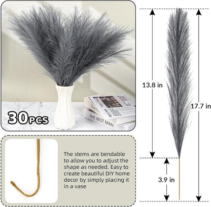 Pampas Grass Decor,21" Artificial Pompous Grass Bulk,Small Vase Filler Pompas Grass for Home Wedding Living Room Wall Party Decoration (Beige,Light Brown, 21 Inch)
