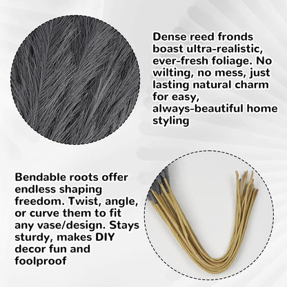 Pampas Grass Decor,21" Artificial Pompous Grass Bulk,Small Vase Filler Pompas Grass for Home Wedding Living Room Wall Party Decoration (Beige,Light Brown, 21 Inch)