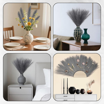 Pampas Grass Decor,21" Artificial Pompous Grass Bulk,Small Vase Filler Pompas Grass for Home Wedding Living Room Wall Party Decoration (Beige,Light Brown, 21 Inch)