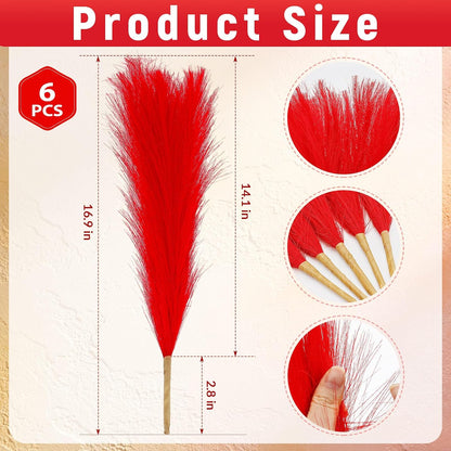 Pampas Grass Decor,21" Artificial Pompous Grass Bulk,Small Vase Filler Pompas Grass for Home Wedding Living Room Wall Party Decoration (Beige,Light Brown, 21 Inch)