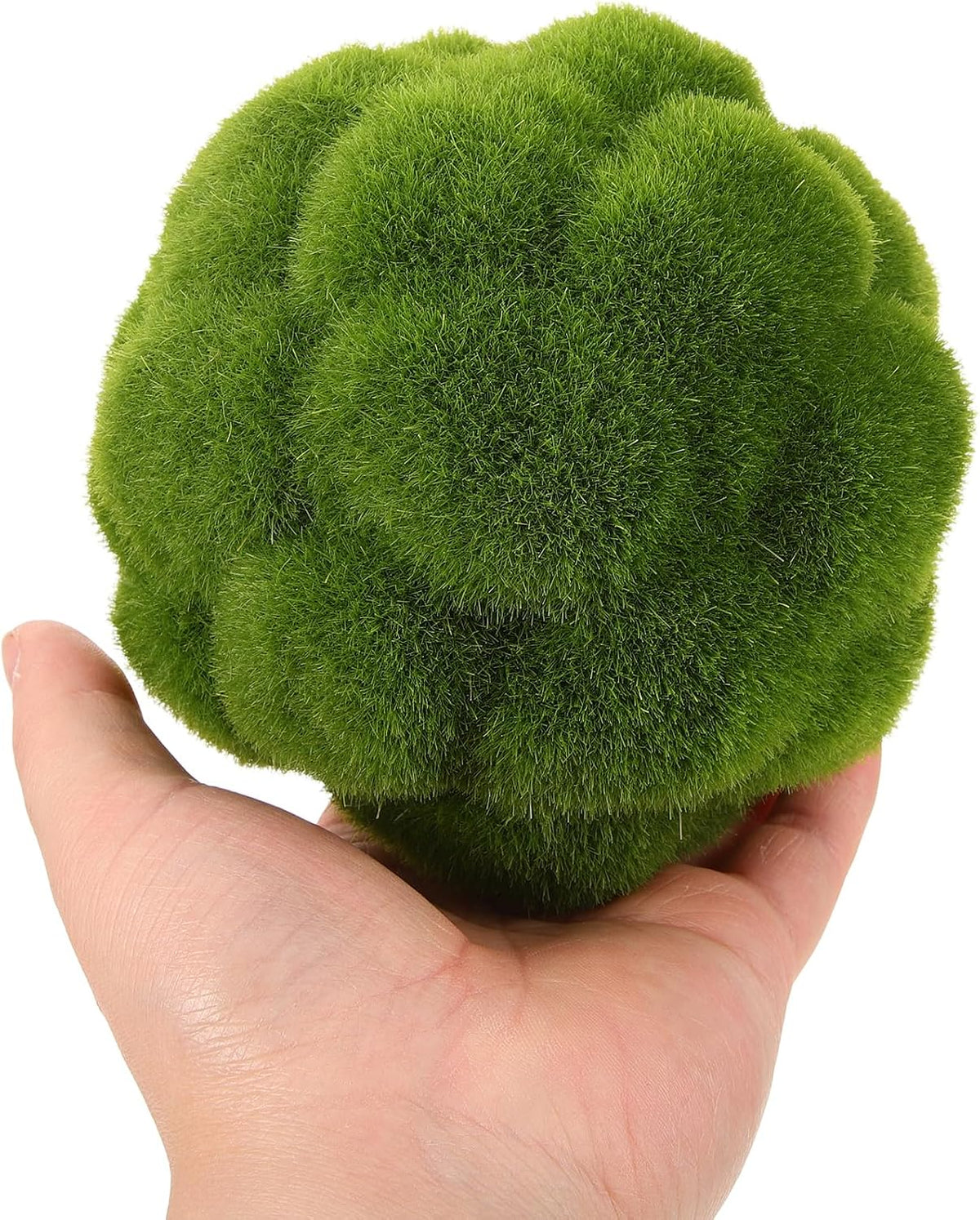Green Moss Balls Decorative for Bowls - 4 Pcs Fake Moss Balls Faux Decorative Spheres for Bowl Fillers, Vase Filler, Wedding Decor, Table Arrangement, DIY Crafts (3.9" + 4.7")