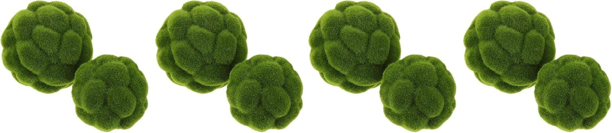Green Moss Balls Decorative for Bowls - 4 Pcs Fake Moss Balls Faux Decorative Spheres for Bowl Fillers, Vase Filler, Wedding Decor, Table Arrangement, DIY Crafts (3.9" + 4.7")