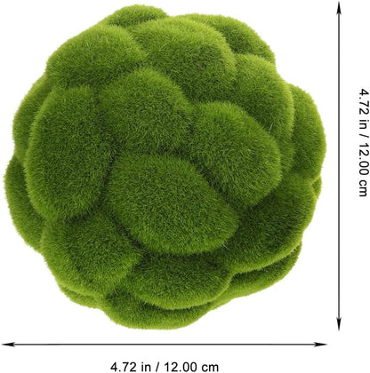 Green Moss Balls Decorative for Bowls - 4 Pcs Fake Moss Balls Faux Decorative Spheres for Bowl Fillers, Vase Filler, Wedding Decor, Table Arrangement, DIY Crafts (3.9" + 4.7")