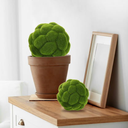 Green Moss Balls Decorative for Bowls - 4 Pcs Fake Moss Balls Faux Decorative Spheres for Bowl Fillers, Vase Filler, Wedding Decor, Table Arrangement, DIY Crafts (3.9" + 4.7")