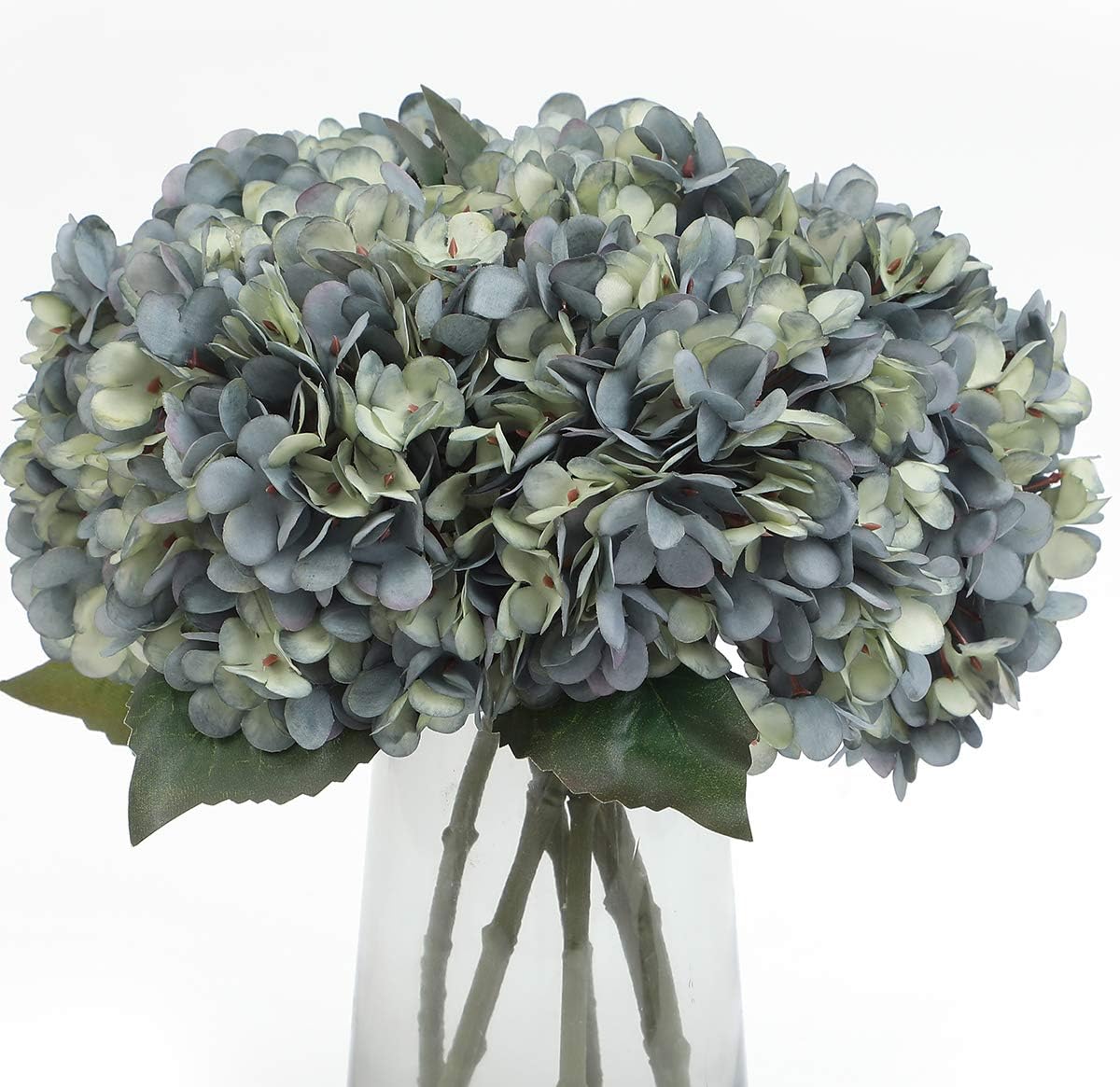 Kimura's Cabin 6pcs White Hydrangea Artificial Flowers Silk Fake Hydrangeas Faux Hydrangea Flowers with Stems for Wedding Bouquets Arrangement Home Table Centerpieces Baby Shower Party Decoration