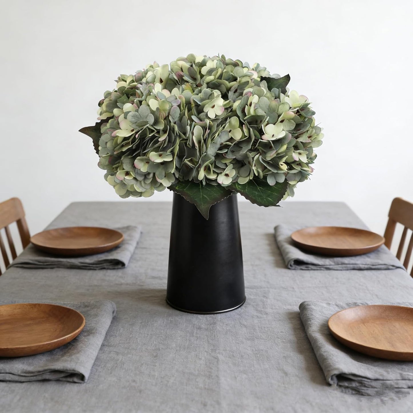 Kimura's Cabin 6pcs White Hydrangea Artificial Flowers Silk Fake Hydrangeas Faux Hydrangea Flowers with Stems for Wedding Bouquets Arrangement Home Table Centerpieces Baby Shower Party Decoration