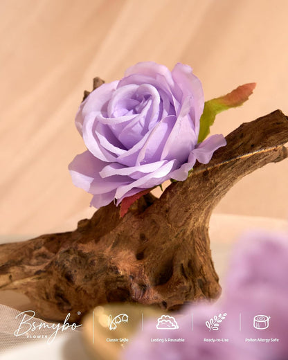 Artificial Flowers Combo Box Purple Fake Rose Flower for Wedding Decoration