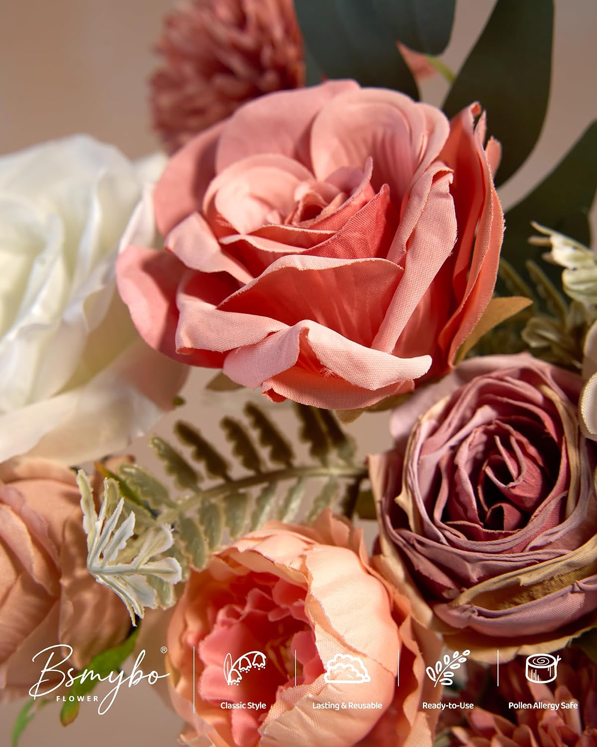 Artificial Flowers Combo Box Purple Fake Rose Flower for Wedding Decoration