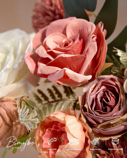 Artificial Flowers Combo Box Purple Fake Rose Flower for Wedding Decoration