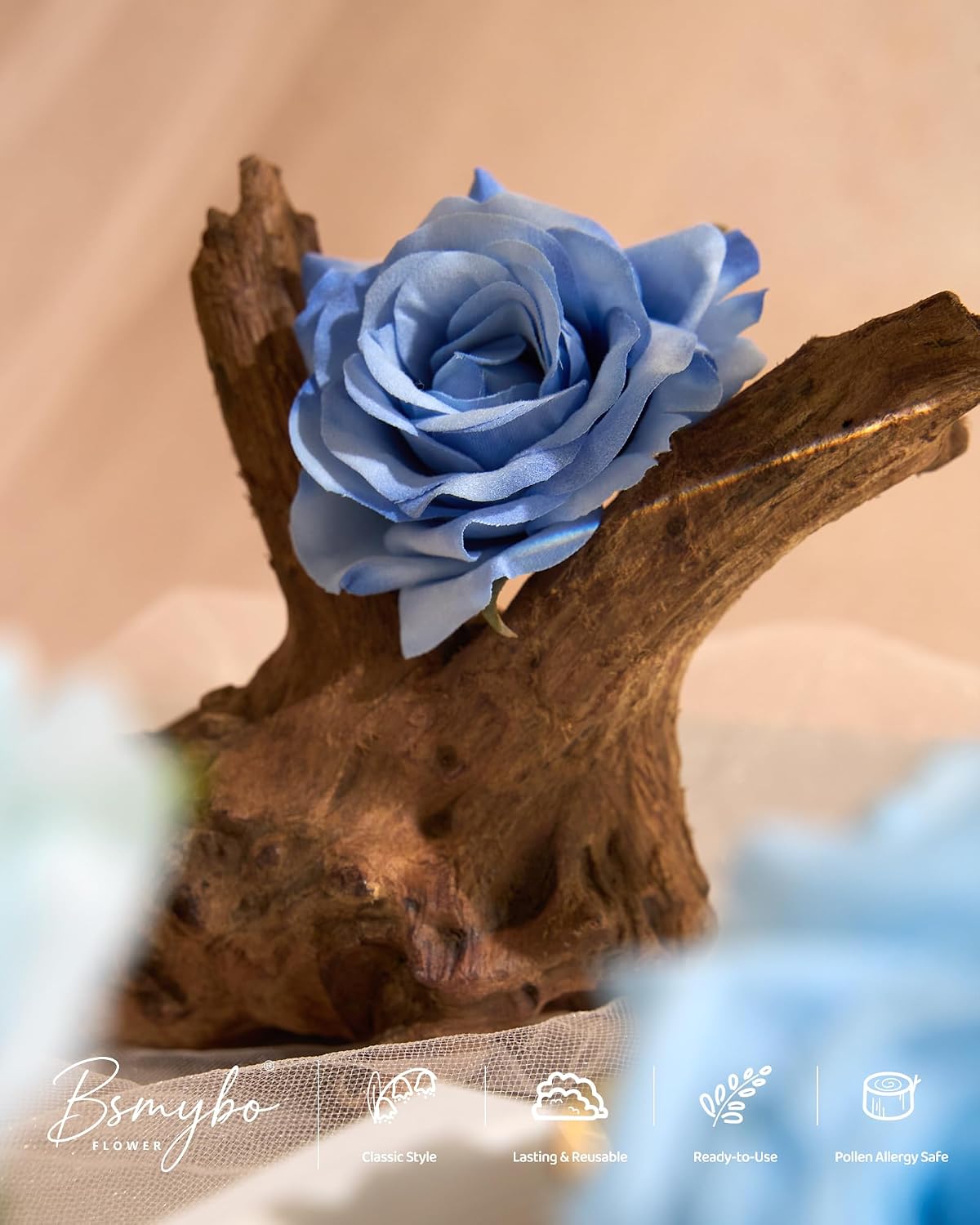 Artificial Flowers Combo Box Purple Fake Rose Flower for Wedding Decoration