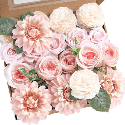 Artificial Flowers Combo Box Purple Fake Rose Flower for Wedding Decoration