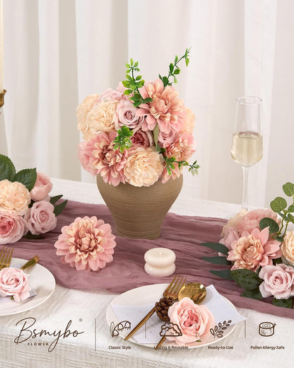 Artificial Flowers Combo Box Purple Fake Rose Flower for Wedding Decoration