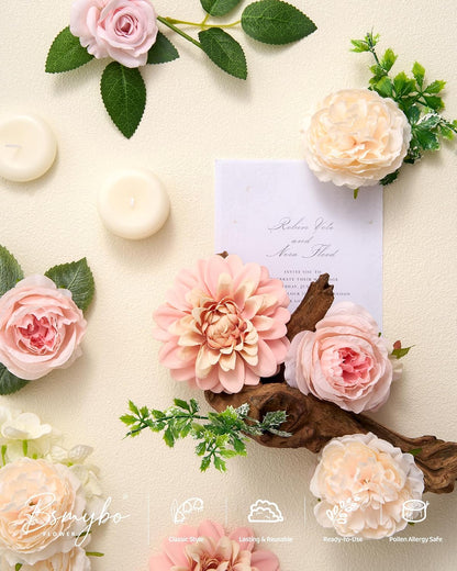 Artificial Flowers Combo Box Purple Fake Rose Flower for Wedding Decoration