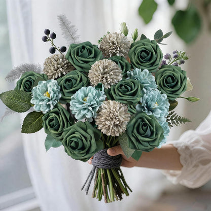 Artificial Flowers Combo Box Purple Fake Rose Flower for Wedding Decoration