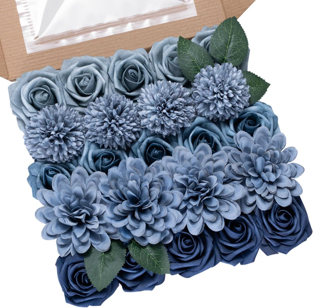 Artificial Flowers Combo Box Purple Fake Rose Flower for Wedding Decoration