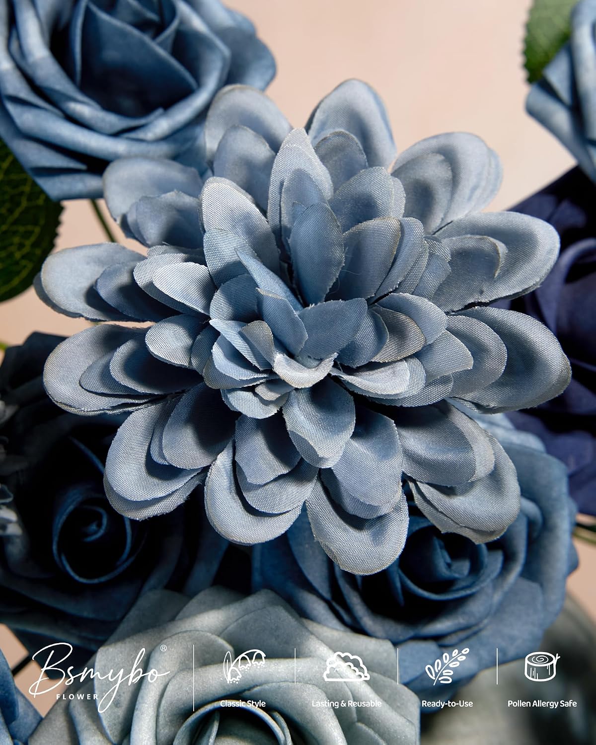 Artificial Flowers Combo Box Purple Fake Rose Flower for Wedding Decoration