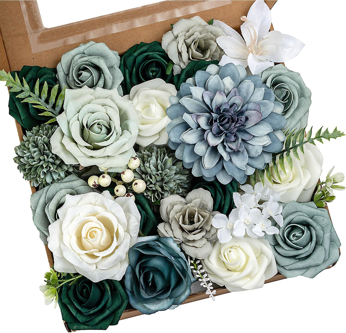 Artificial Flowers Combo Box Purple Fake Rose Flower for Wedding Decoration