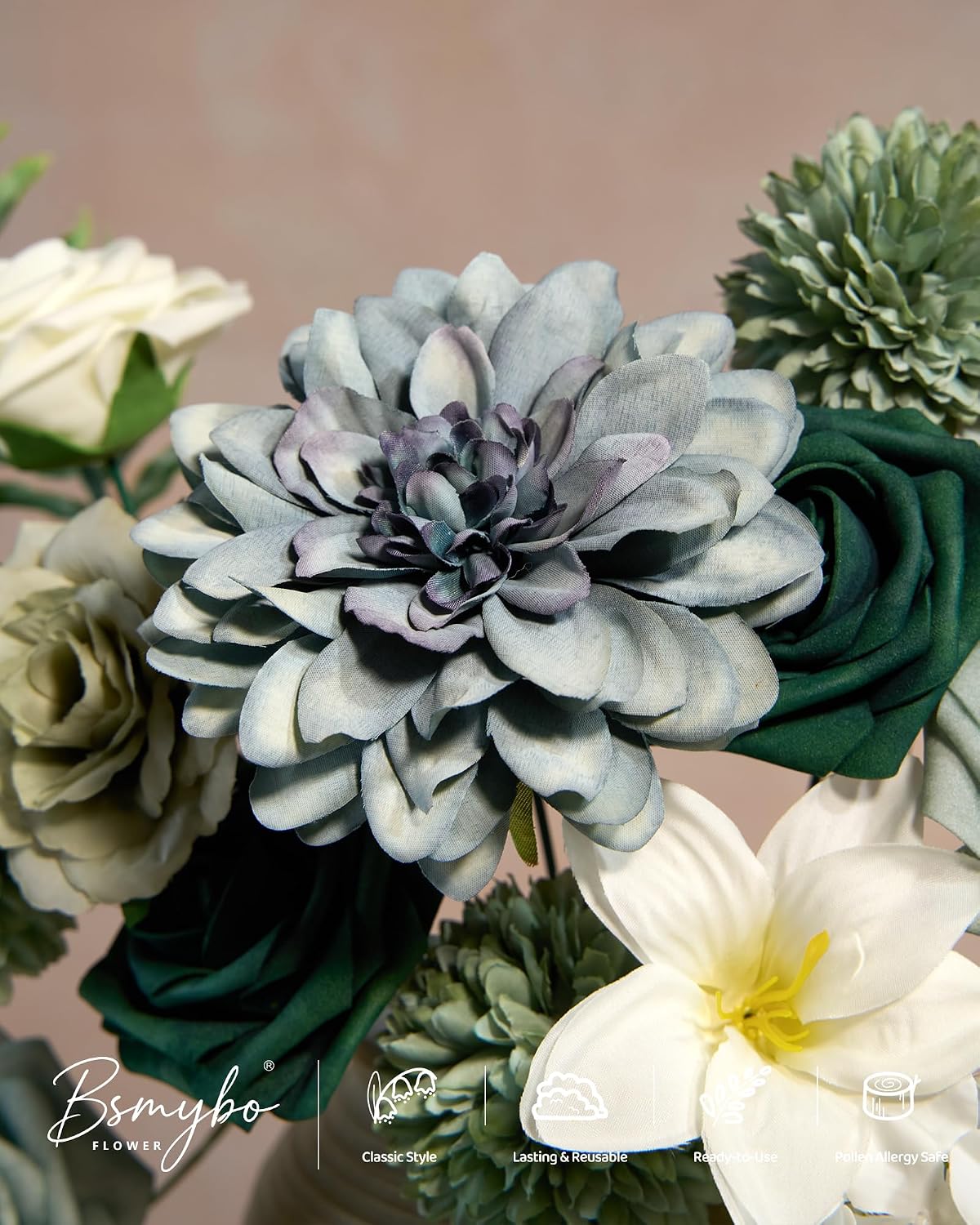 Artificial Flowers Combo Box Purple Fake Rose Flower for Wedding Decoration