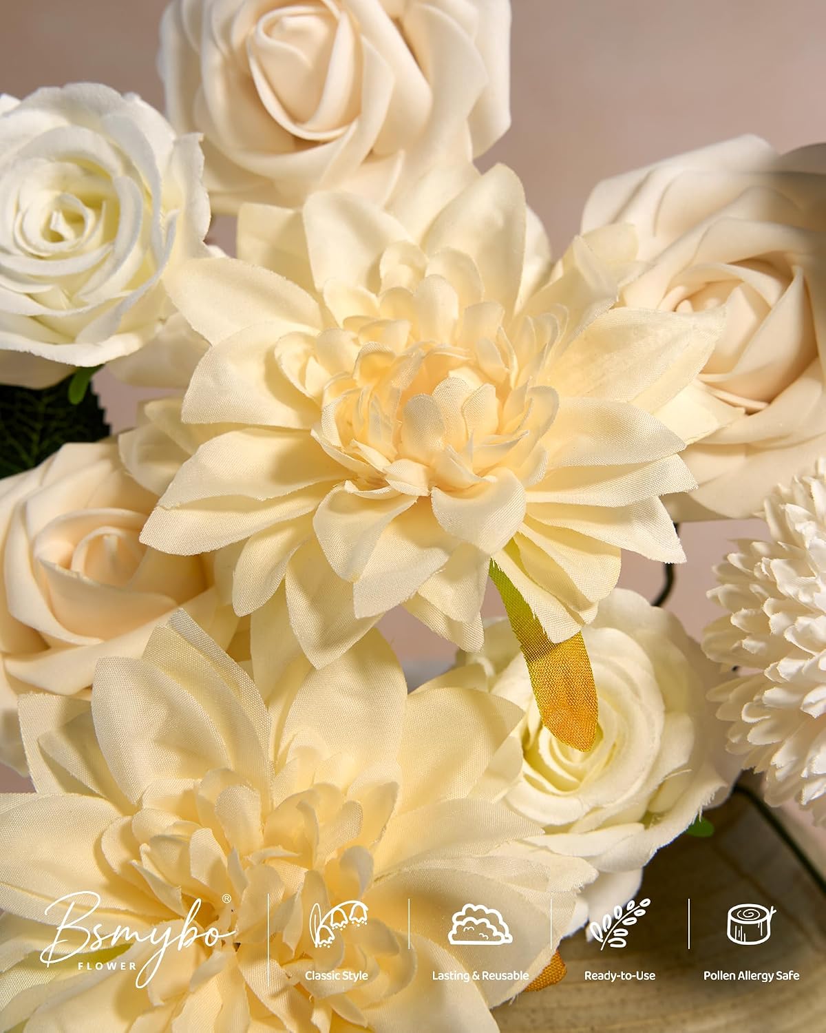 Artificial Flowers Combo Box Purple Fake Rose Flower for Wedding Decoration