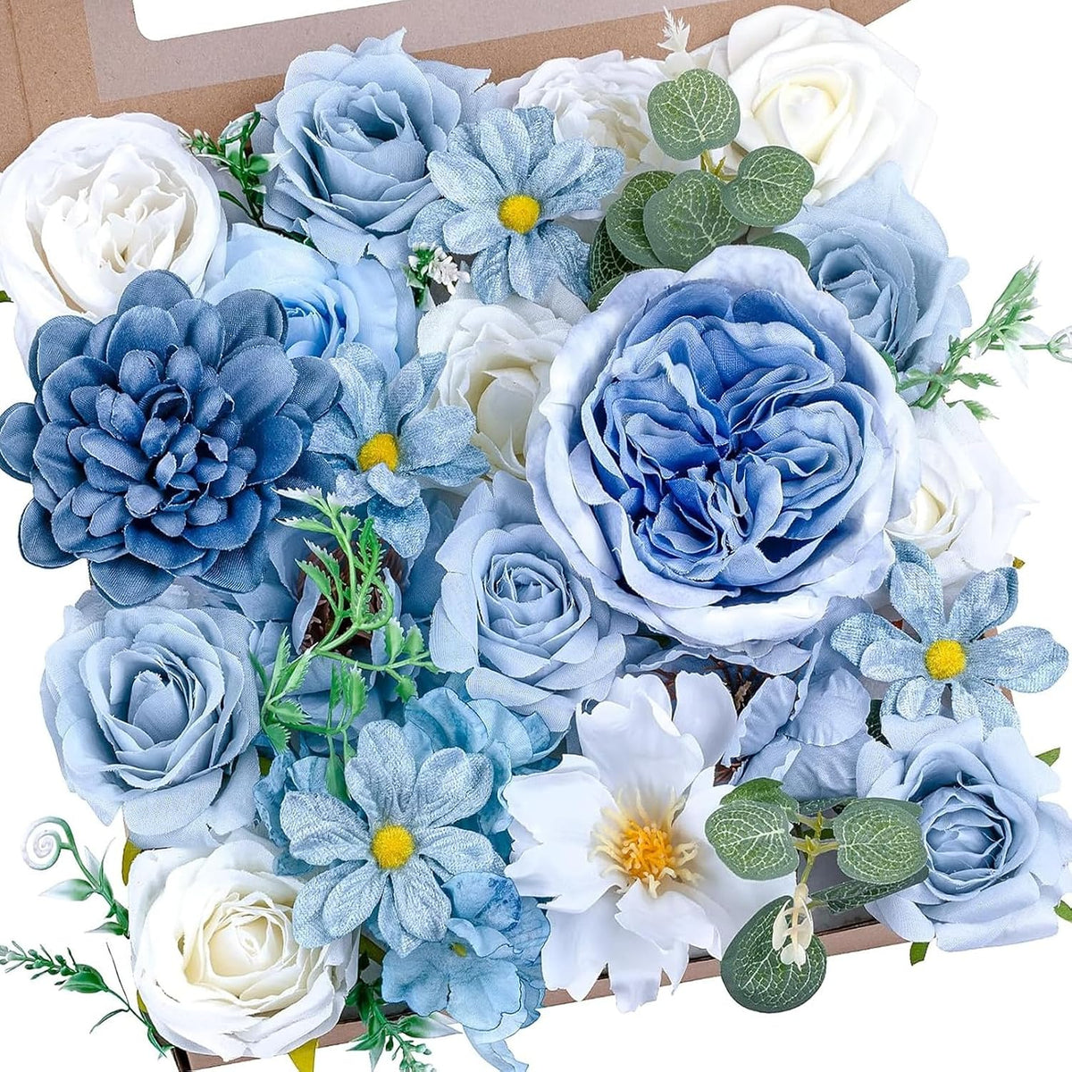 Artificial Flowers Combo Box Purple Fake Rose Flower for Wedding Decoration