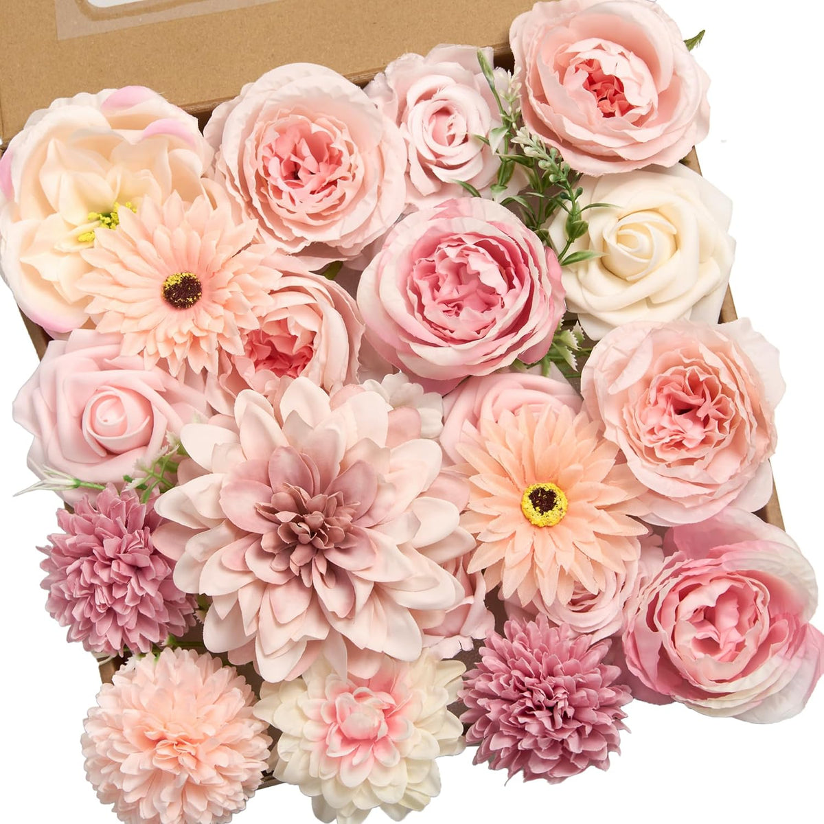 Artificial Flowers Combo Box Purple Fake Rose Flower for Wedding Decoration