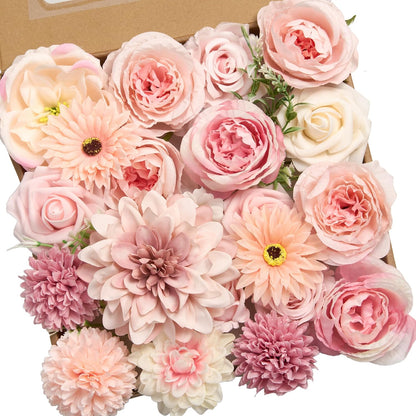 Artificial Flowers Combo Box Purple Fake Rose Flower for Wedding Decoration