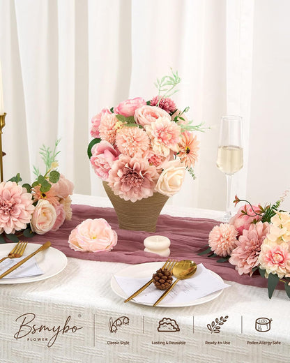 Artificial Flowers Combo Box Purple Fake Rose Flower for Wedding Decoration