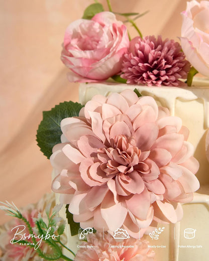 Artificial Flowers Combo Box Purple Fake Rose Flower for Wedding Decoration