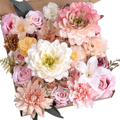 Artificial Flowers Combo Box Purple Fake Rose Flower for Wedding Decoration